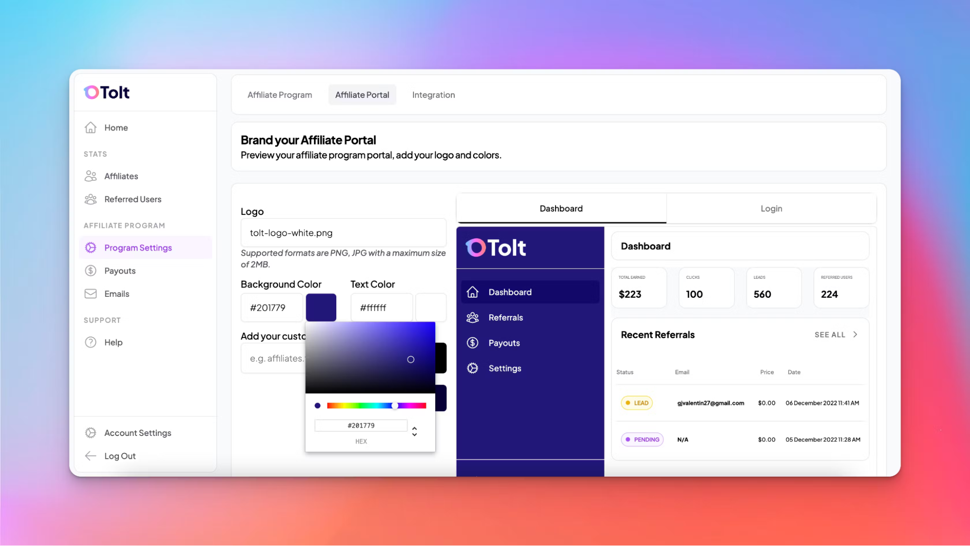 Tolt screenshot